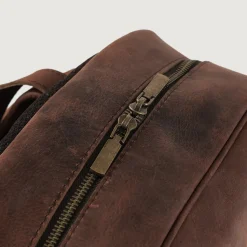 The Philos Vintage Distressed Brown Leather Backpack