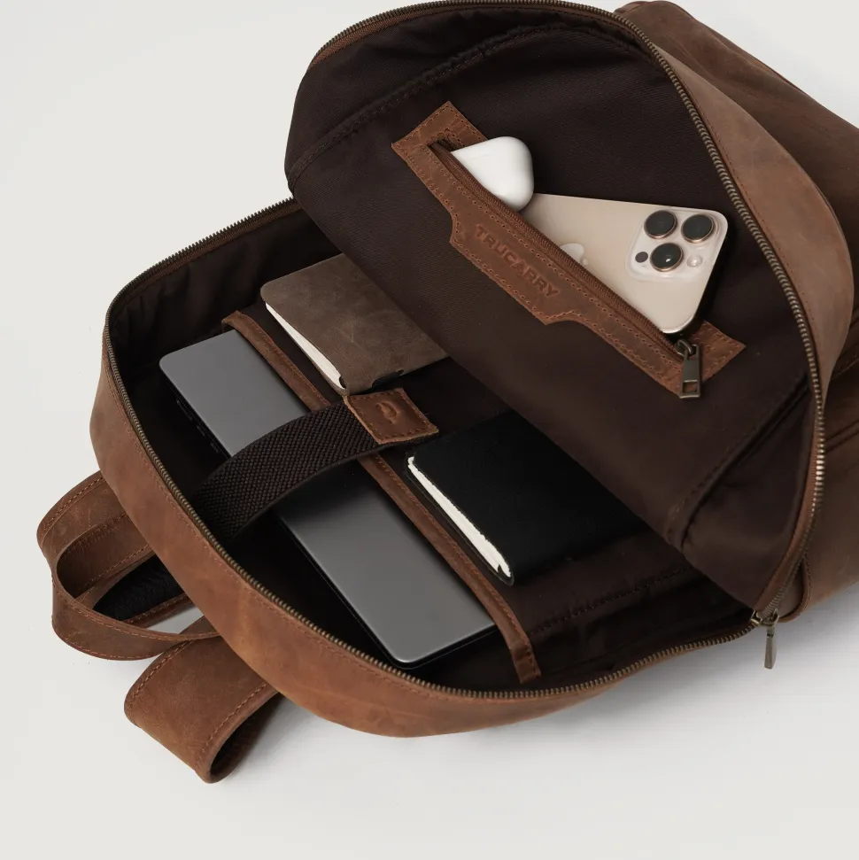 The Philos Vintage Tan Leather Backpack