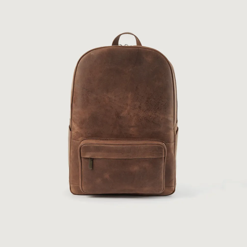 The Philos Vintage Tan Leather Backpack