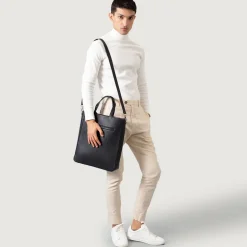 The Poet Black Leather Tote Bag