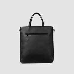 The Poet Black Leather Tote Bag