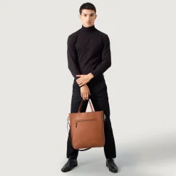 The Poet Brown Leather Tote Bag