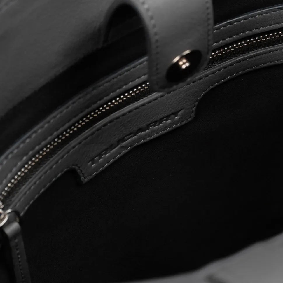 The Poet Grey Leather Tote Bag