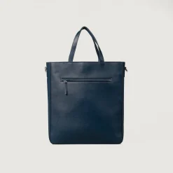 The Poet Midnight Blue Leather Tote Bag
