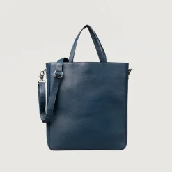 The Poet Midnight Blue Leather Tote Bag