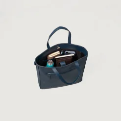 The Poet Midnight Blue Leather Tote Bag