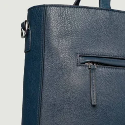 The Poet Midnight Blue Leather Tote Bag