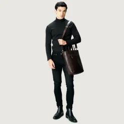 The Poet Vintage Brown Leather Tote Bag