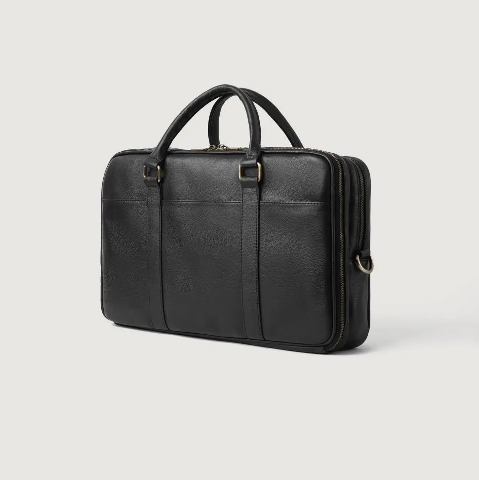 The Preston Black Leather Briefcase