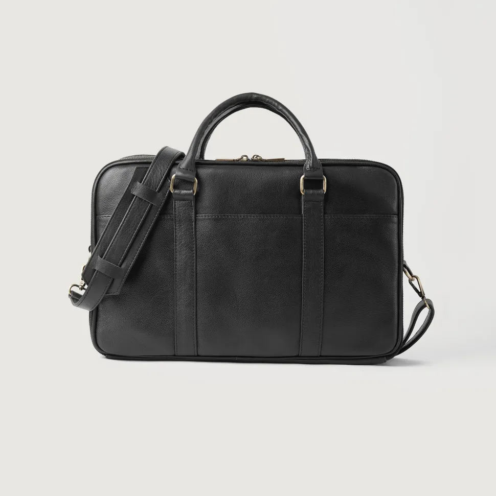 The Preston Black Leather Briefcase