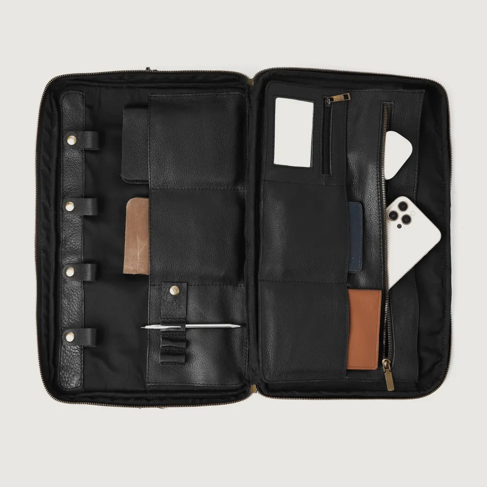 The Preston Black Leather Briefcase