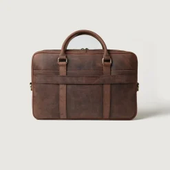 The Preston Vintage Distressed Brown Leather Briefcase