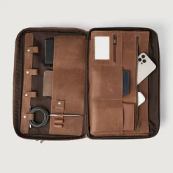 The Preston Vintage Tan Leather Briefcase