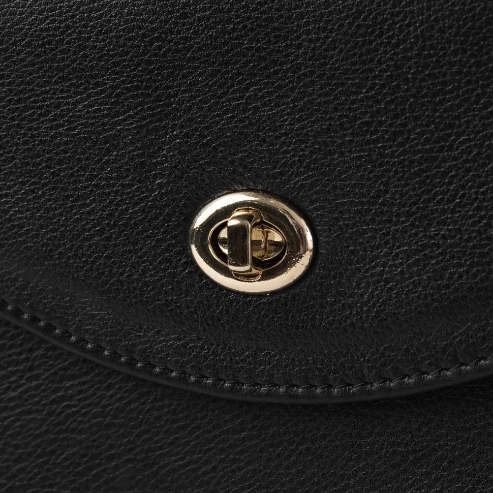 The Sandra Black Leather Saddle Bag