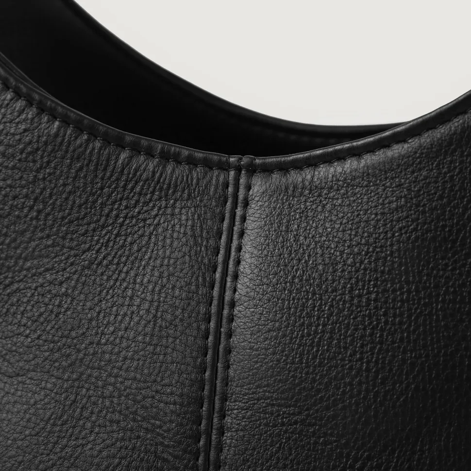 The Stefani Black Leather Hobo Bag