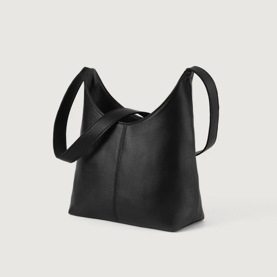 The Stefani Black Leather Hobo Bag