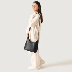 The Stefani Black Leather Hobo Bag