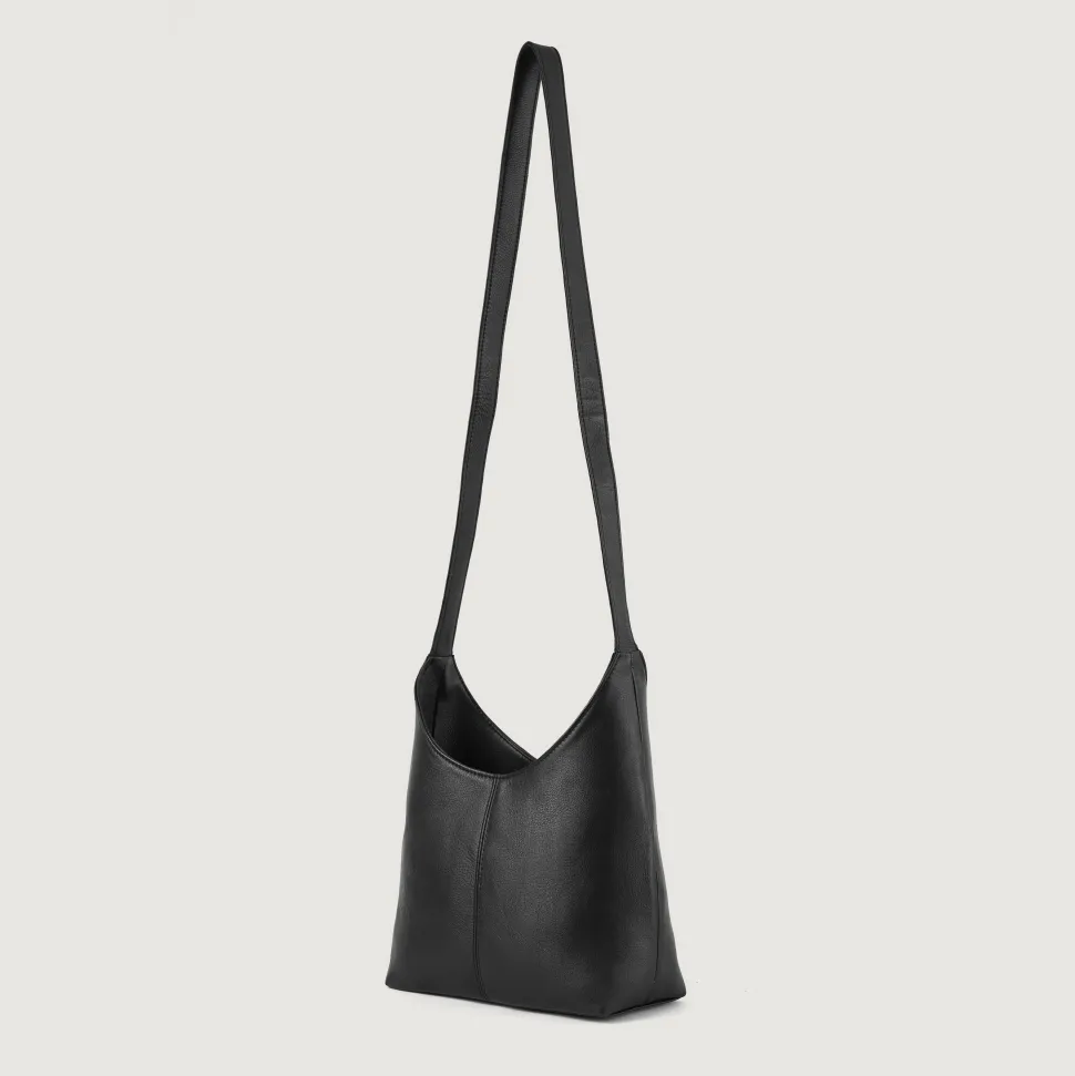 The Stefani Black Leather Hobo Bag