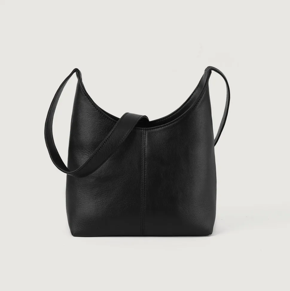 The Stefani Black Leather Hobo Bag