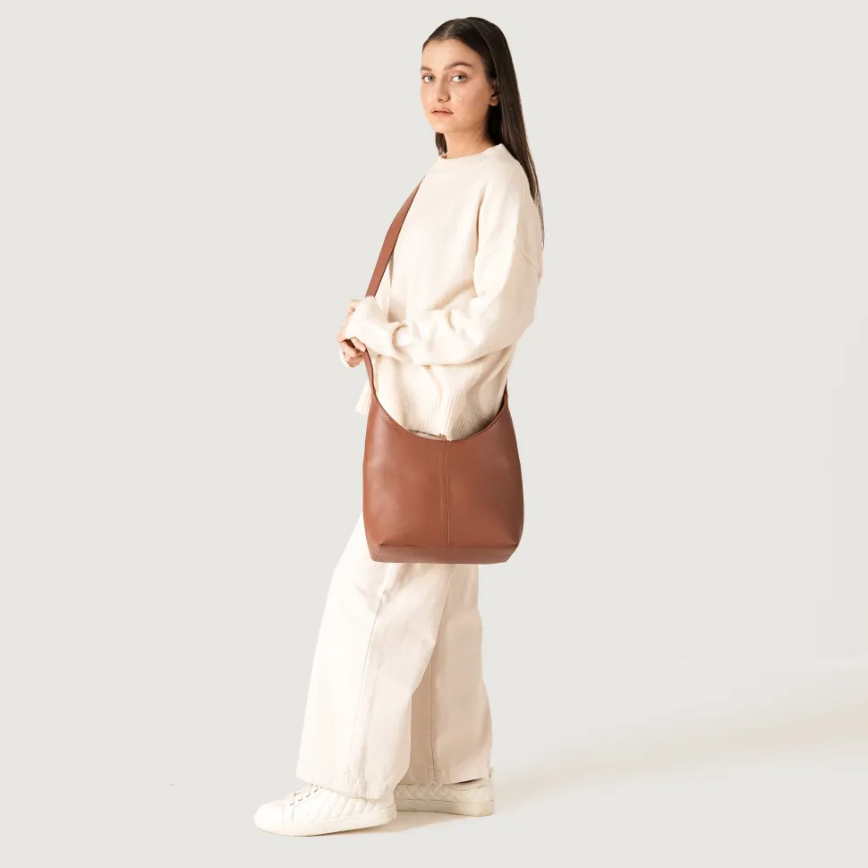 The Stefani Brown Leather Hobo Bag