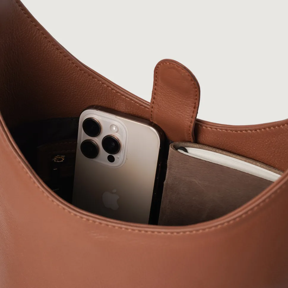 The Stefani Brown Leather Hobo Bag