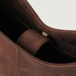 The Stefani Vintage Distressed Brown Leather Hobo Bag