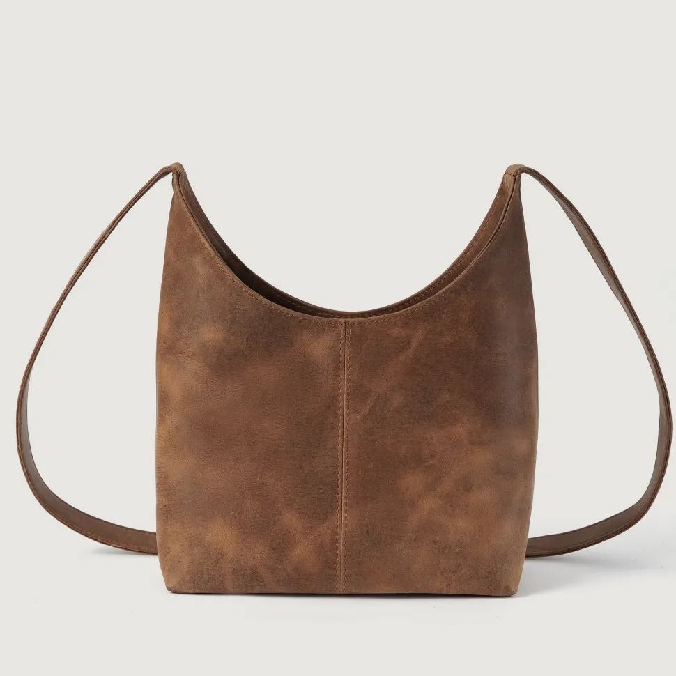 The Stefani Vintage Tan Brown Leather Hobo Bag