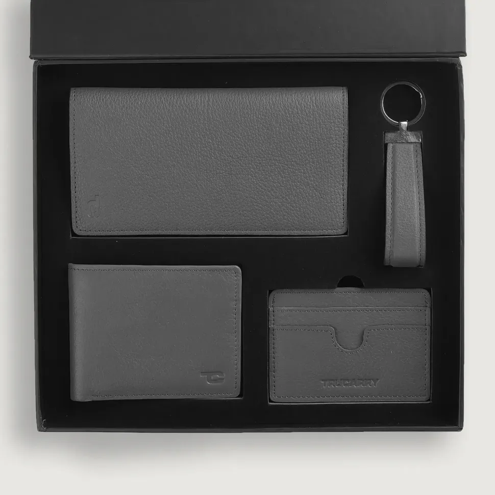 Timeless Taylen Grey Leather Gift Set