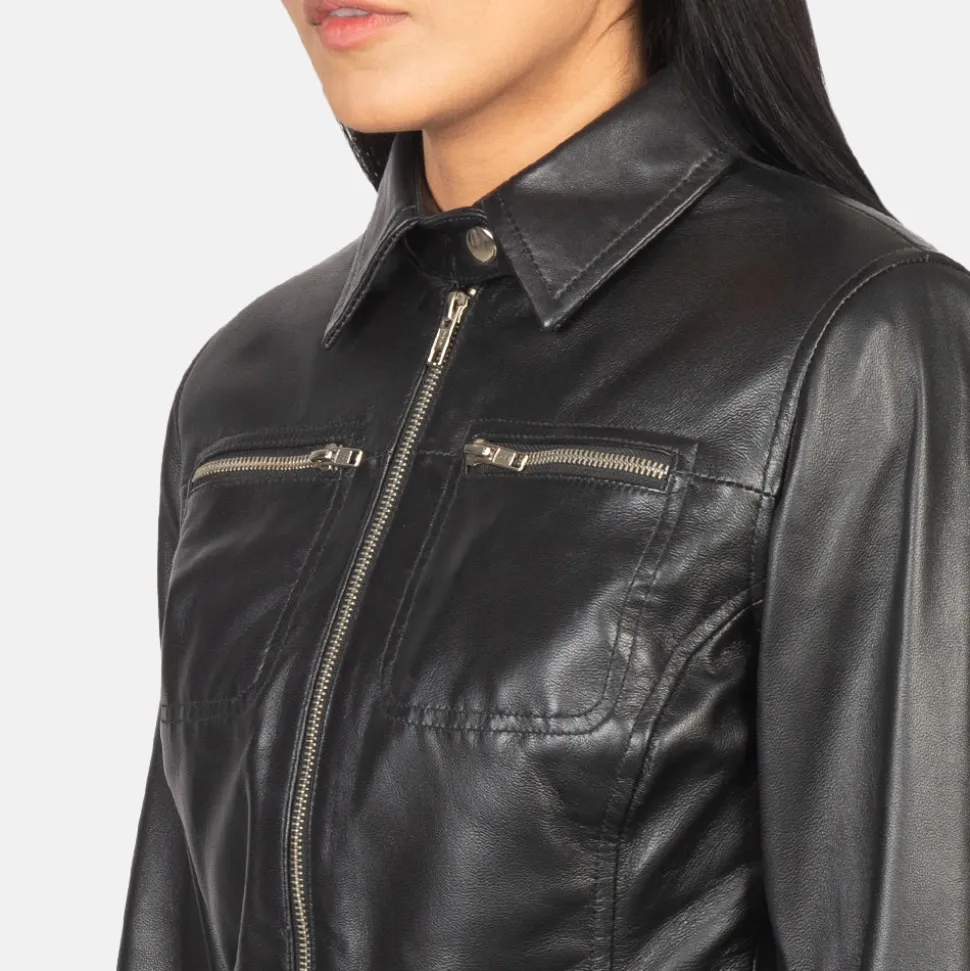 Tomachi Black Leather Jacket