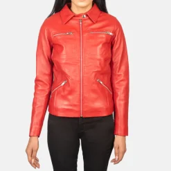 Tomachi Red Leather Jacket