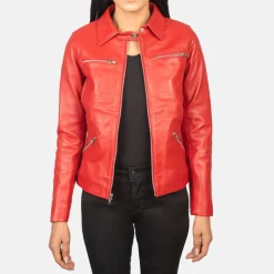 Tomachi Red Leather Jacket