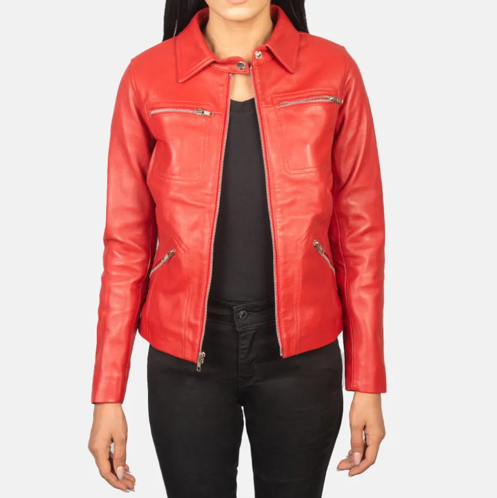 Tomachi Red Leather Jacket