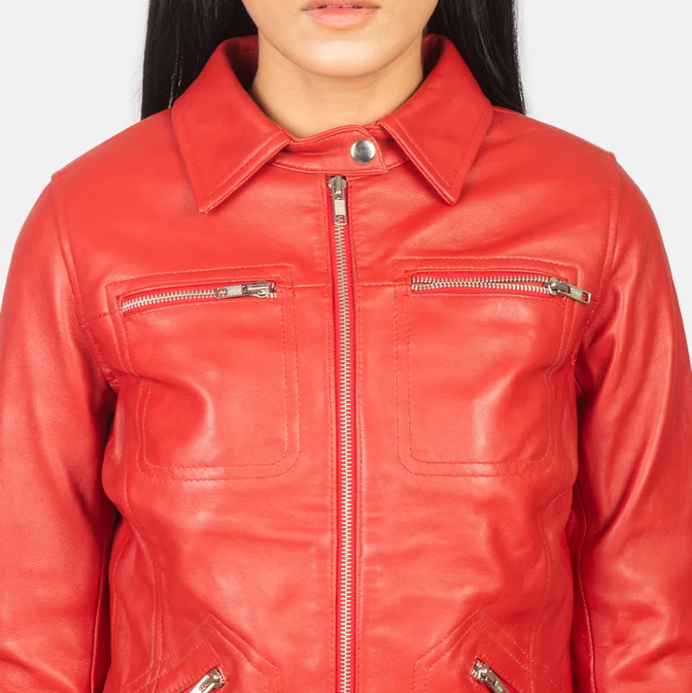 Tomachi Red Leather Jacket