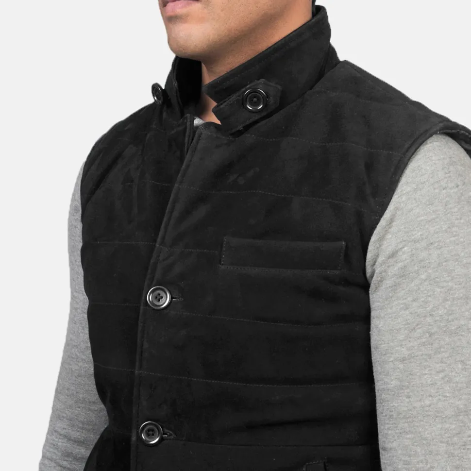Tony Black Suede Vest
