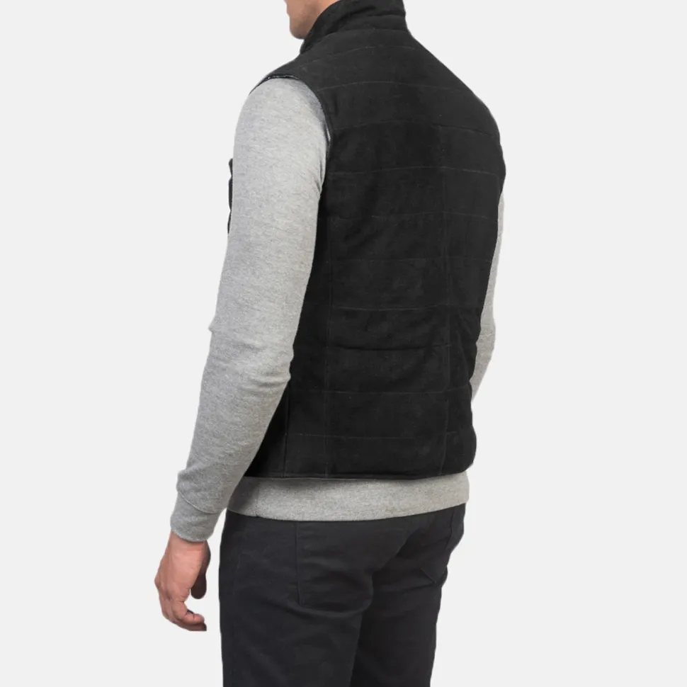 Tony Black Suede Vest