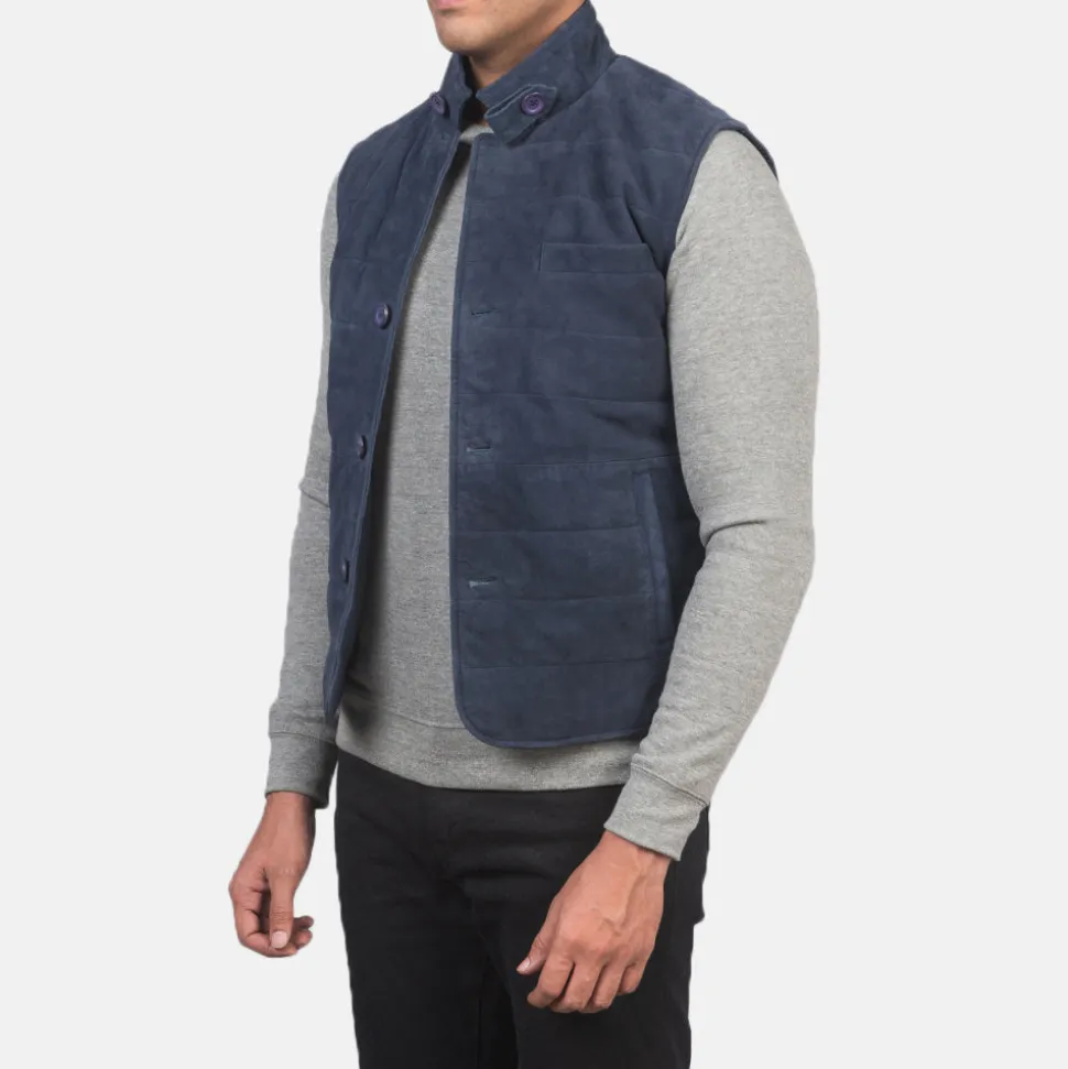 Tony Blue Suede Vest