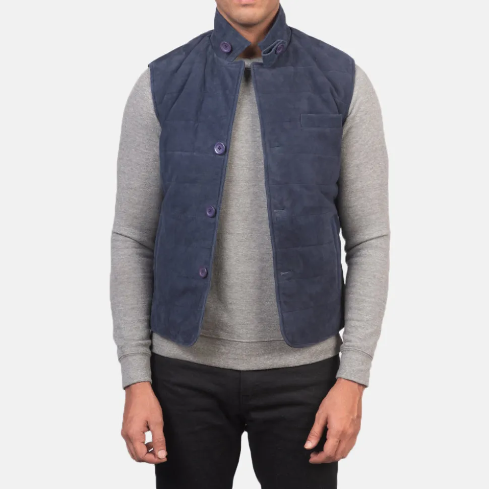 Tony Blue Suede Vest