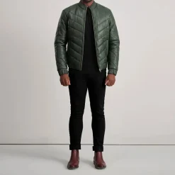 Travis Green Leather Puffer Jacket