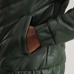 Travis Green Leather Puffer Jacket