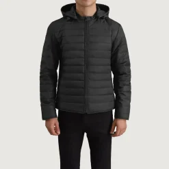 Tyler Black Hooded Puffer Jacket