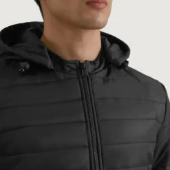 Tyler Black Hooded Puffer Jacket
