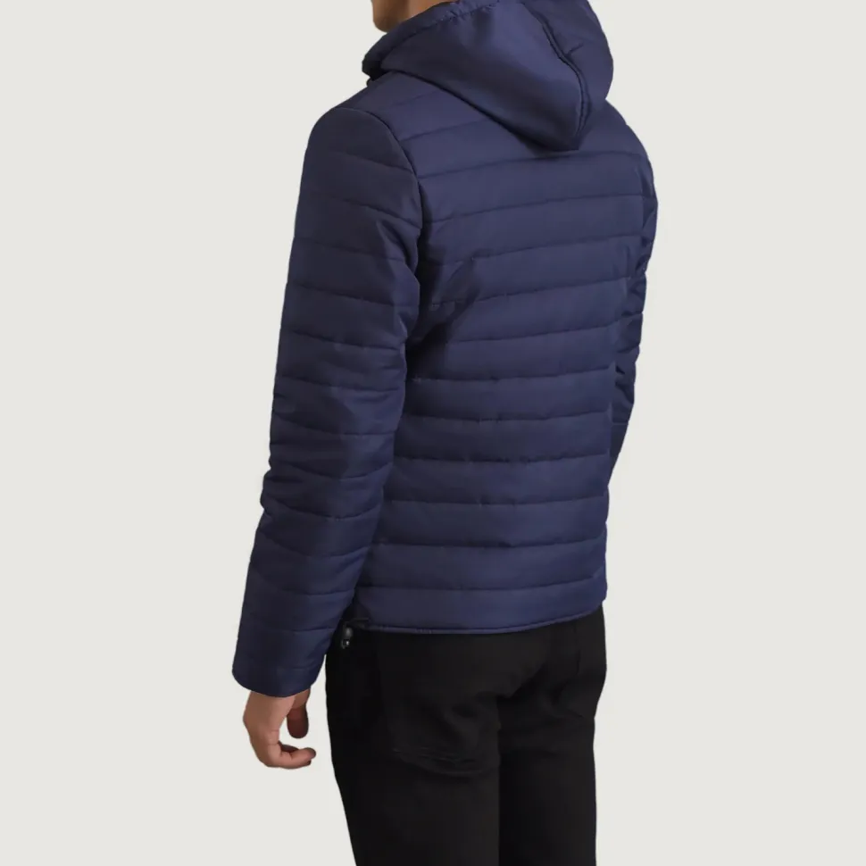 Tyler Blue Hooded Puffer Jacket