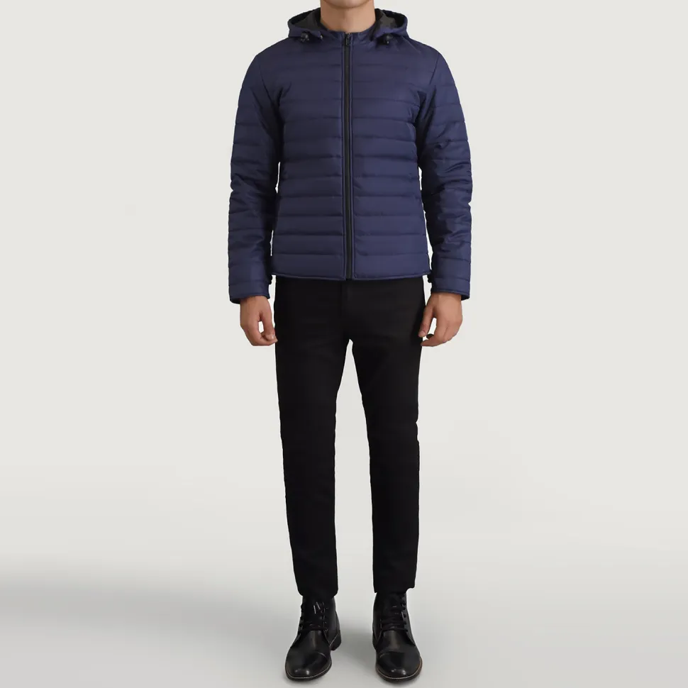 Tyler Blue Hooded Puffer Jacket