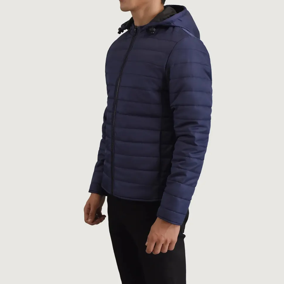 Tyler Blue Hooded Puffer Jacket
