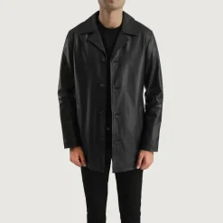 Urban Slate Black Leather Coat