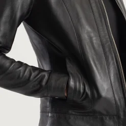 Vixen Black Classic Collar Leather Jacket