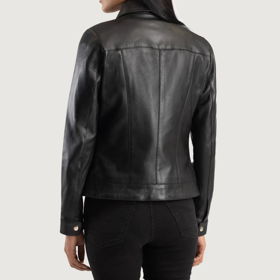 Vixen Black Classic Collar Leather Jacket