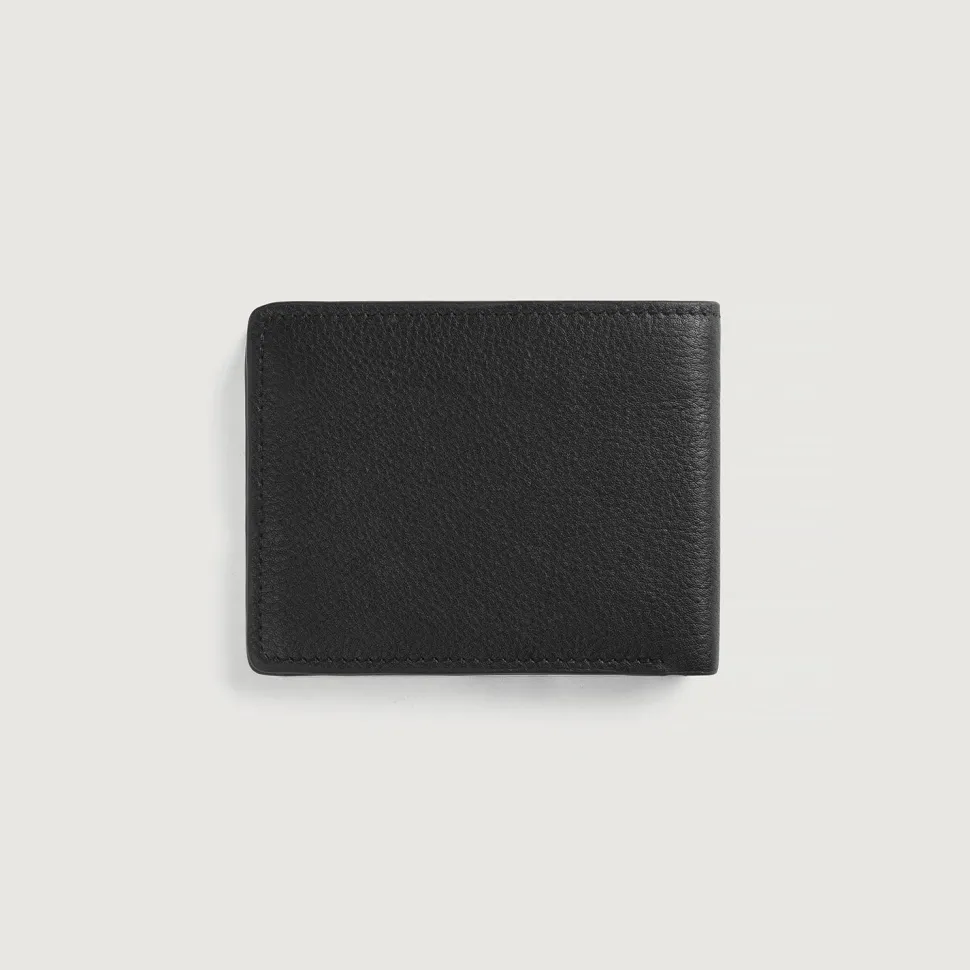 Voren Black Leather Bi-fold Wallet