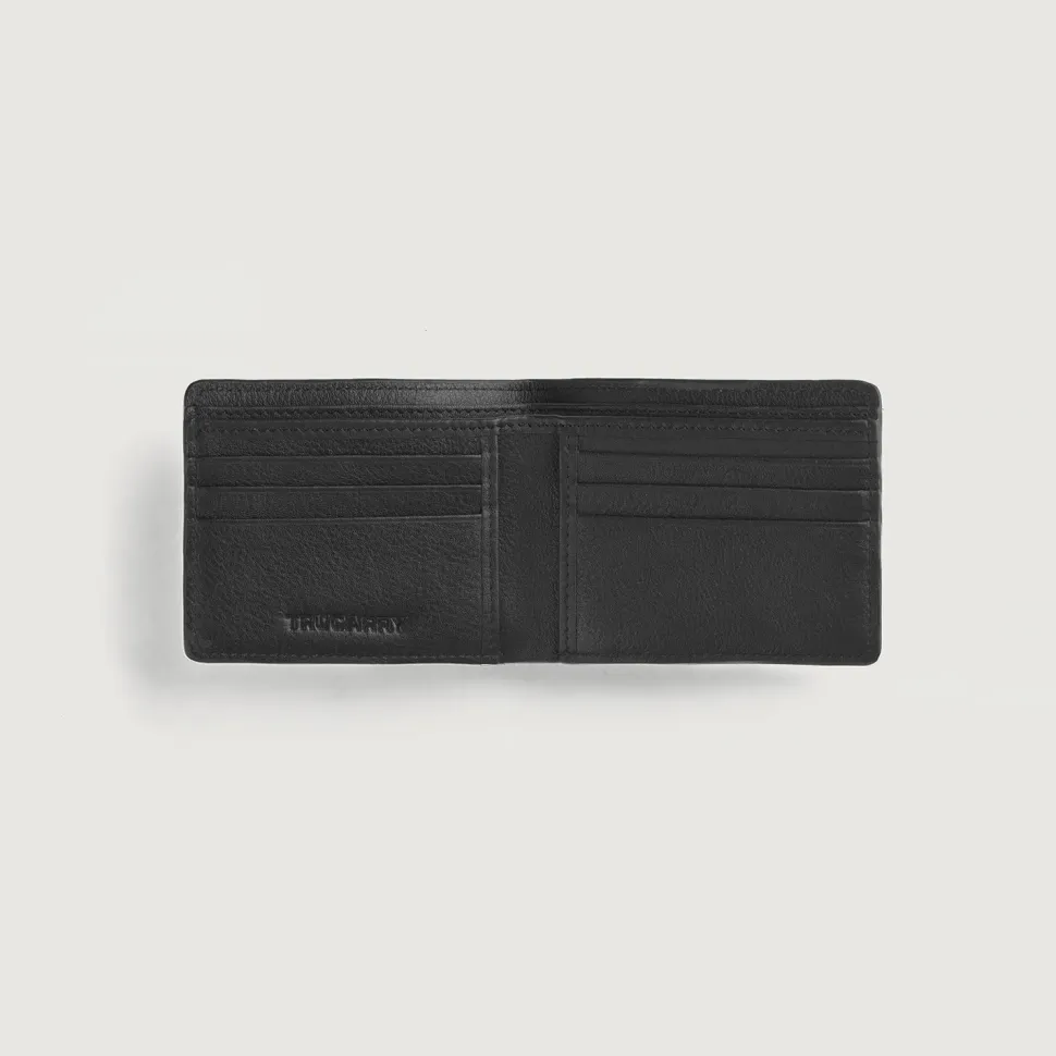 Voren Black Leather Bi-fold Wallet