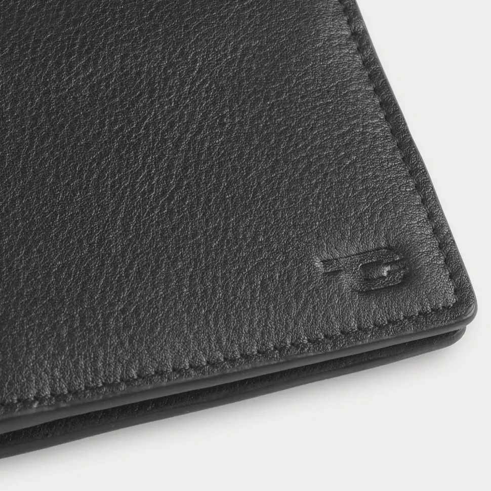 Voren Black Leather Bi-fold Wallet